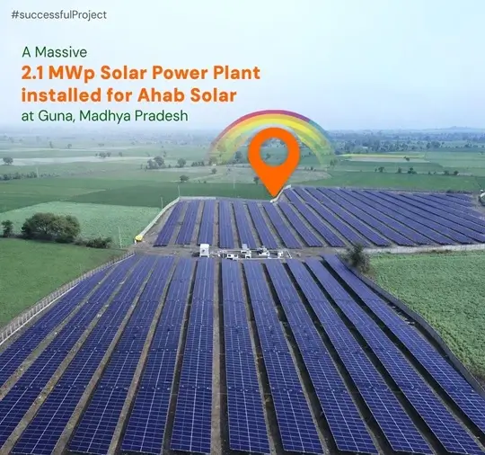 SunGarner 2.1 MWp ground-mounted solar power plant project for Ahab Solar in Guna, Madhya Pradesh
