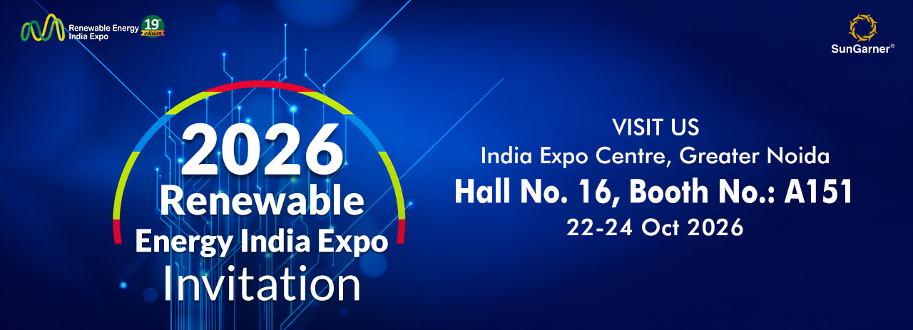 SunGarner Renewable Energy India Expo Invitation - 22-24 October 2026, Hall 16, Booth A151